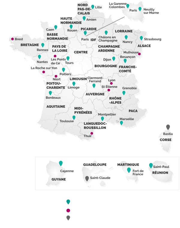 Carte de France des CRIAVS